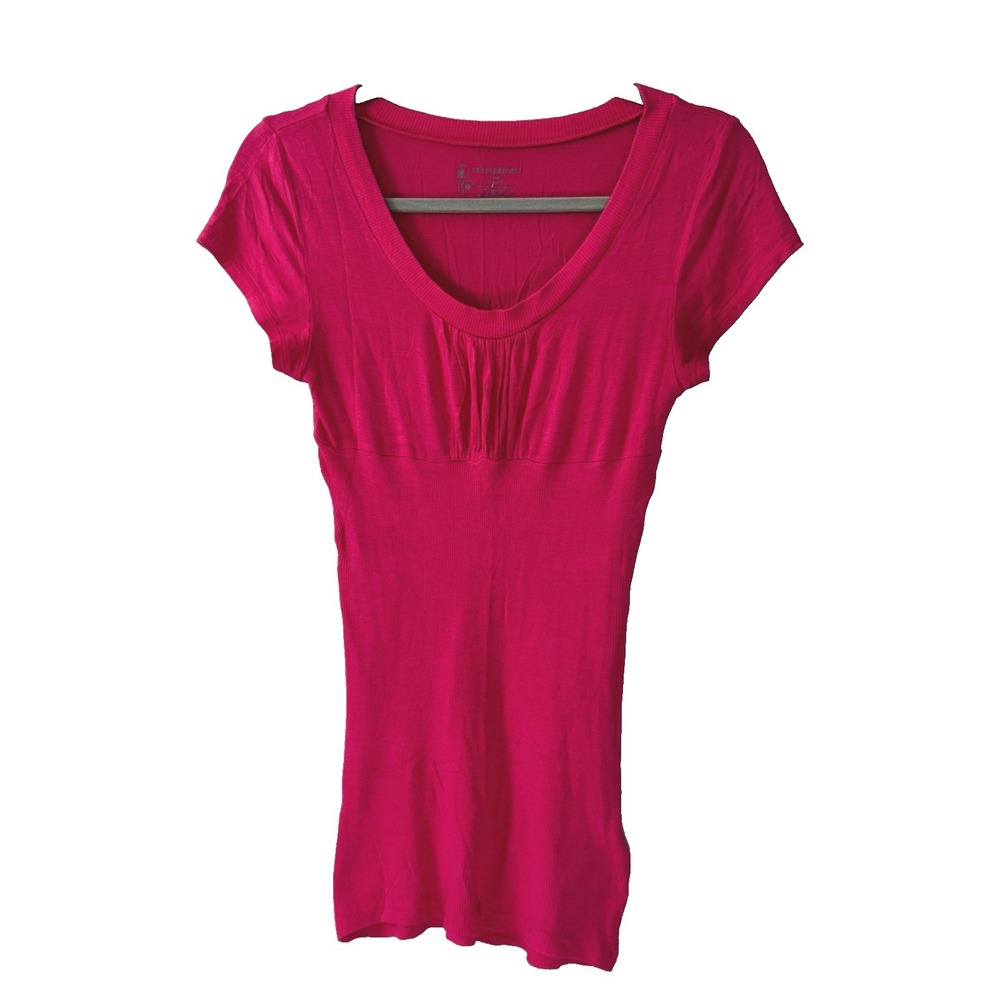 VTG Y2K Nobo Hot Pink Fury Babydoll Top Large Scoop Neck Fairy Retro 90s Slim